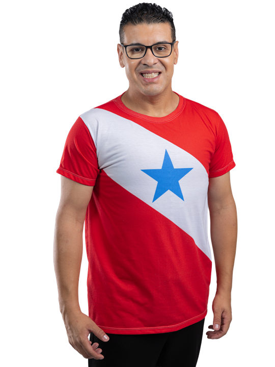 Fábio Freitas com a bandeira do Pará